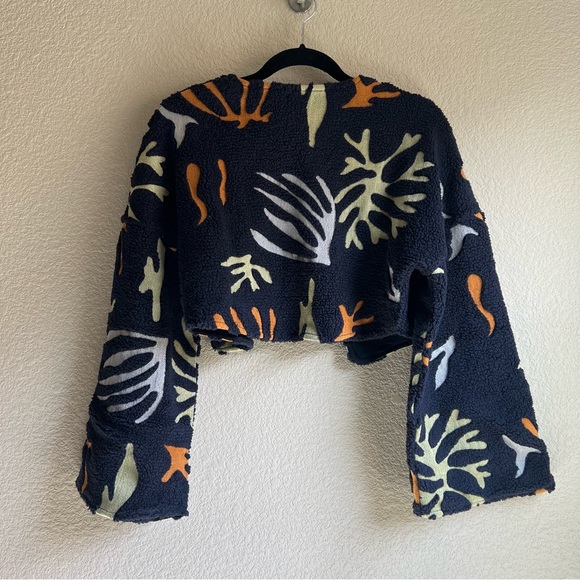 NWT Pilcro Anthropologie Embroidered Faux Fur Shrug, One Size - Picture 7 of 15